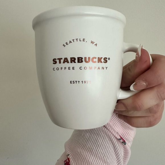 Starbucks Other - Starbucks White Ceramic Mug with Black Logo Text